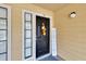 Condo's front door with welcoming decor at 8647 Fancy Finch Dr # 203, Tampa, FL 33614