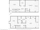 Two-story floor plan; includes two bedrooms, two bathrooms, and balcony at 9119 Tudor Dr # E201, Tampa, FL 33615
