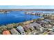 Aerial view of lakefront homes and community at 11616 Crest Creek Dr, Riverview, FL 33569