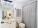 Clean bathroom with shower/tub combo and updated vanity at 11616 Crest Creek Dr, Riverview, FL 33569