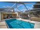 Relaxing screened-in pool area with patio furniture at 17852 Fancy Ln, Hudson, FL 34667