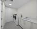 Modern laundry room with washer, dryer, and utility sink at 2910 W Barcelona St # 2001, Tampa, FL 33629