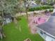 Large backyard with deck, shed, and garden areas at 4606 Ridgecliff Dr, Brandon, FL 33511