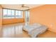 Bedroom with balcony access and water views at 700 Island Way # 504, Clearwater, FL 33767