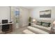 Charming bedroom with window seat and neutral decor at 7812 Wheat Stone Dr, Zephyrhills, FL 33540