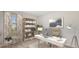 Bright home office with built-in shelving and a workspace at 7812 Wheat Stone Dr, Zephyrhills, FL 33540