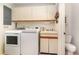 Bright laundry room with built-in cabinets and a half bath at 7312 7Th Nw Ave, Bradenton, FL 34209