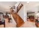 Beautiful wooden staircase leading to the second floor at 7312 7Th Nw Ave, Bradenton, FL 34209