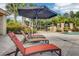 Relaxing pool area with lounge chairs and umbrella at 10553 Bermuda Isle Dr, Tampa, FL 33647