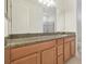 Bathroom with granite countertop and wood cabinets at 12119 Creek Preserve Dr, Riverview, FL 33579