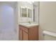 Modern bathroom vanity with wood cabinets and a sink at 12119 Creek Preserve Dr, Riverview, FL 33579