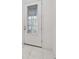 White front door with contemporary glass panel at 12119 Creek Preserve Dr, Riverview, FL 33579