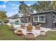 Relaxing patio area with wicker furniture near the pool at 13472 Bellewood Ave, Seminole, FL 33776