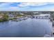 Aerial view of waterfront homes and marina at 17 Venetian Ct, Tarpon Springs, FL 34689