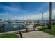 Peaceful waterfront marina with boats and a bench, ideal for enjoying water views at 216 21St Ne Ave, St Petersburg, FL 33704