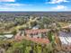 Aerial view of townhouses near golf course and water at 2648 Tanglewood Trl, Palm Harbor, FL 34685