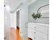 Bathroom with glass shower and white dresser at 2735 Park N St, St Petersburg, FL 33710