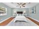 Light and airy bedroom with wood flooring and ceiling fan at 2735 Park N St, St Petersburg, FL 33710