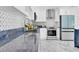 Modern kitchen with blue granite counters and white cabinets at 2735 Park N St, St Petersburg, FL 33710