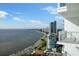 Stunning aerial view showcasing the waterfront location and cityscape at 2910 W Barcelona St # 2102, Tampa, FL 33629