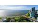 Drone view of cityscape, bay, and luxury residences at 2910 W Barcelona St # 2102, Tampa, FL 33629