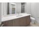 Modern bathroom with quartz countertop and wood cabinets at 2910 W Barcelona St # Ph-2302, Tampa, FL 33629