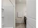 Bathroom with shower stall and built-in shelving at 3304 Suncoast Plains Dr, Odessa, FL 33556