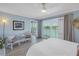 Bedroom with water views and access to a balcony at 340 Pinellas Bayway S # 306, St Petersburg, FL 33715