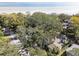 Aerial view showcasing the house's waterfront location and neighborhood at 356 Grand Central Ave, Safety Harbor, FL 34695