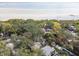 Aerial view of houses near the water. One home is highlighted at 356 Grand Central Ave, Safety Harbor, FL 34695