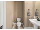 Clean and well-maintained half bathroom with pedestal sink and toilet at 418 S Albany Ave, Tampa, FL 33606