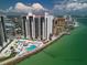 Aerial view of condo building and waterfront at 450 Gulfview S Blvd # 1708, Clearwater, FL 33767