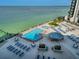 Refreshing beachfront pool with ample lounge chairs at 450 Gulfview S Blvd # 1708, Clearwater, FL 33767