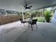 Covered patio with ceiling fan and outdoor seating at 4529 11Th S Ave, St Petersburg, FL 33711