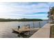 Private wooden dock extending over the calm water at 4536 Heavens Way, New Port Richey, FL 34652