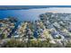 Aerial view of waterfront property lot at 6 Freshwater Dr, Palm Harbor, FL 34684