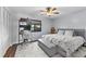 Bright bedroom with a king-size bed and built-in workspace at 6320 Grand Bahama Cir # 6320, Tampa, FL 33615