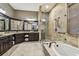 Luxurious bathroom with double vanity and large shower at 9232 Brindlewood Dr, Odessa, FL 33556