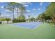 Well-maintained tennis court with green and blue surface at 9232 Brindlewood Dr, Odessa, FL 33556