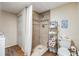 Simple bathroom with a shower stall and toilet at 3303 Bainbridge Dr, Holiday, FL 34691