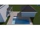 Overhead view of a rectangular pool and patio at 3640 15Th N St, St Petersburg, FL 33704