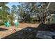 Spacious backyard with firepit and seating area at 436 Norfolk St, Dunedin, FL 34698