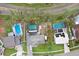 Aerial view showcasing home and pool at 6543 Spanish Moss Cir, Tampa, FL 33625