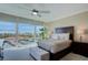 Main bedroom with water views and a large window at 7600 Sun Island S Dr # 804, South Pasadena, FL 33707