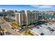 Aerial view highlighting building location and parking at 800 S Gulfview Blvd # 101, Clearwater Beach, FL 33767