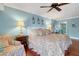 Main bedroom with ceiling fan and hardwood floors at 800 S Gulfview Blvd # 101, Clearwater Beach, FL 33767