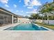 Inviting rectangular pool with spacious patio and lush landscaping at 821 Forest Glen Ct, Palm Harbor, FL 34683