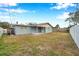 Rear view of the house showing a light blue exterior at 9100 52Nd N Way, Pinellas Park, FL 33782