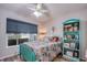 Bedroom with teal bed frame and built-in shelving unit at 9231 41St N St # 5, Pinellas Park, FL 33782