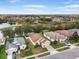 Aerial view of homes near a lake at 9551 Jaybird Ln, Land O Lakes, FL 34638